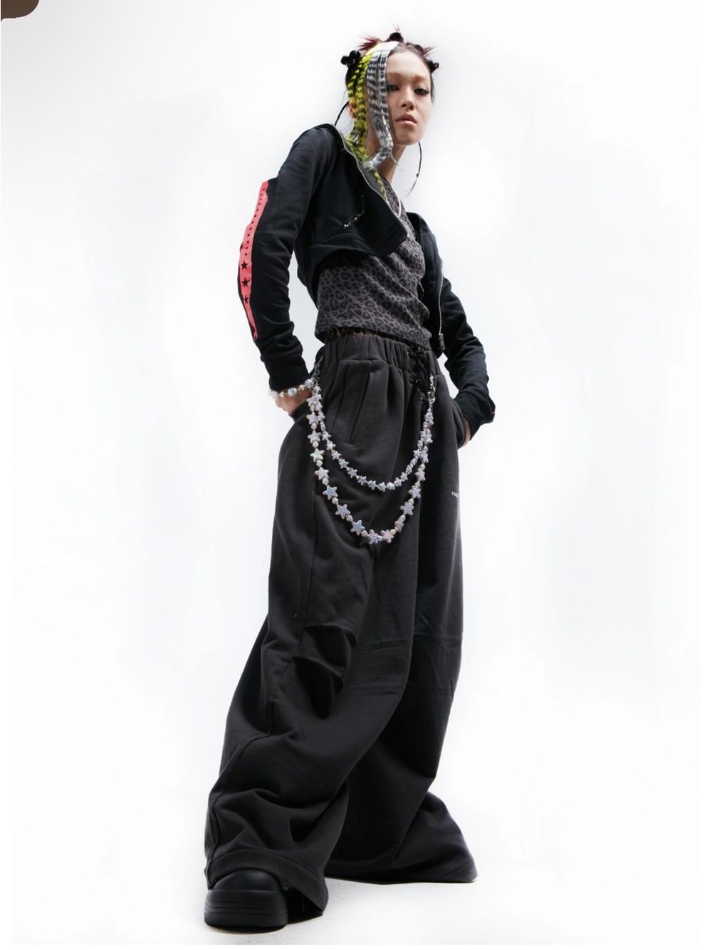 Howss StarFall Rhinestone Star Chain Belt - Picture 2 of 7